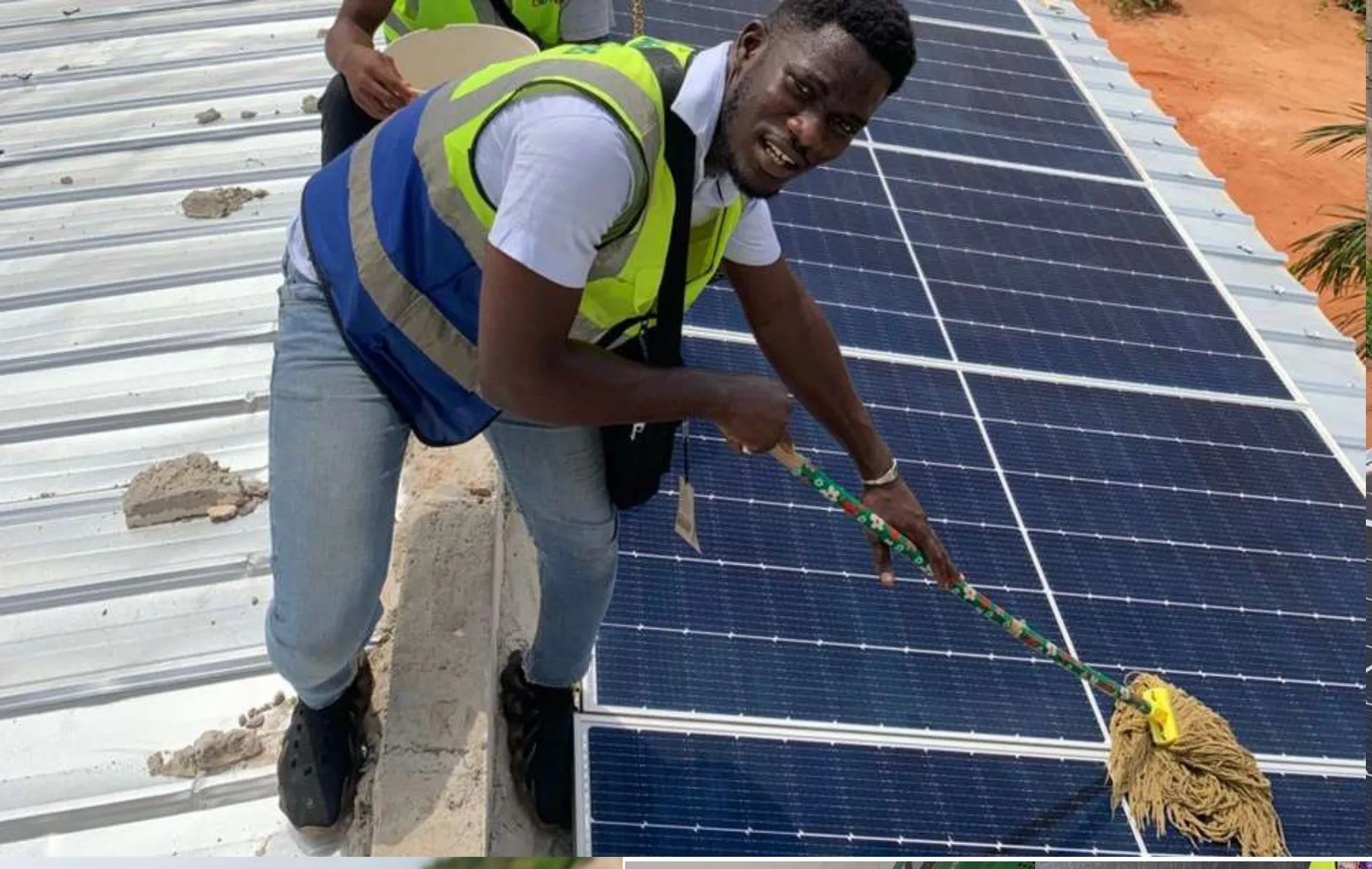 Entretien d'un champ photovoltaïque en toiture