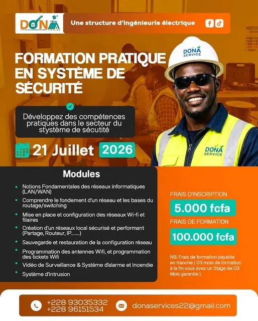 Affiche : Formation pratique en système de sécurité